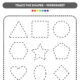 Get free printable tracing the shapes worksheet for school kids education in a PDF file.