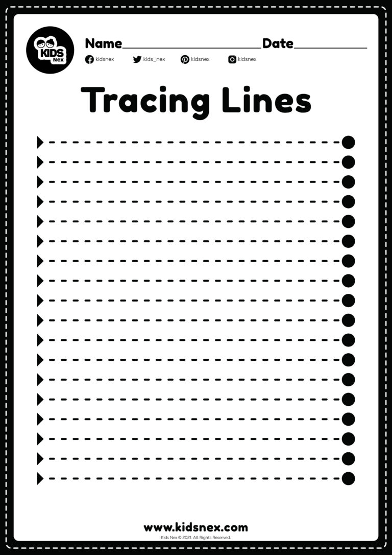 Sleeping Line Worksheet - Free Printable
