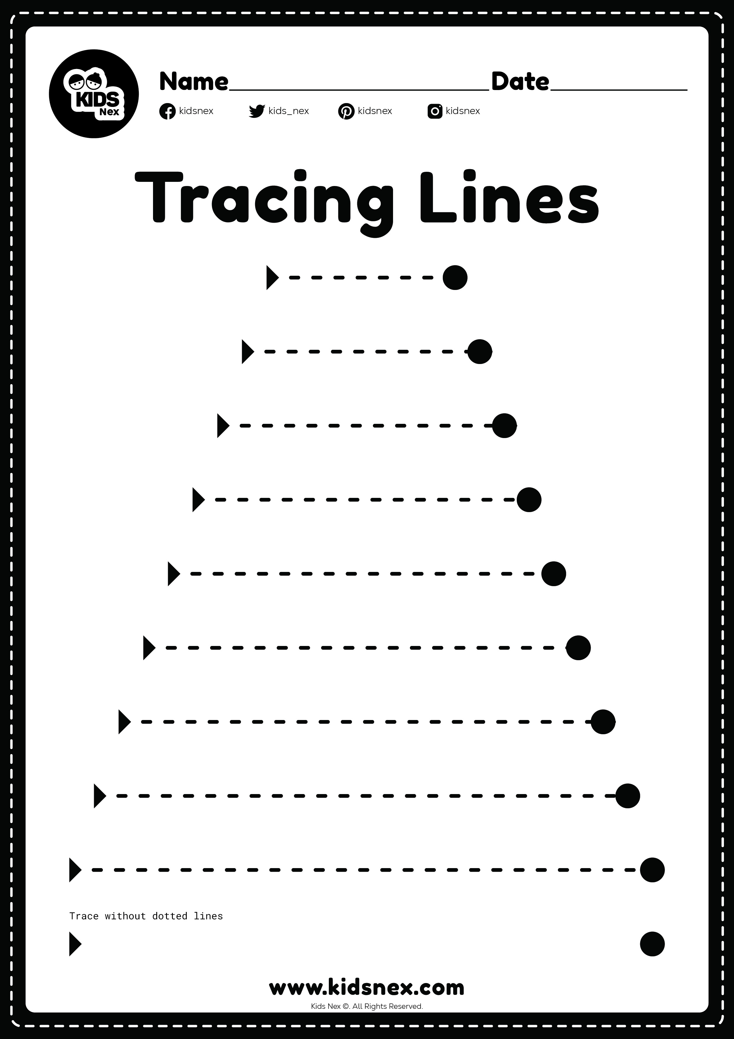 Tracing Lines - Free Printable Within Horizontal And Vertical Lines Worksheet