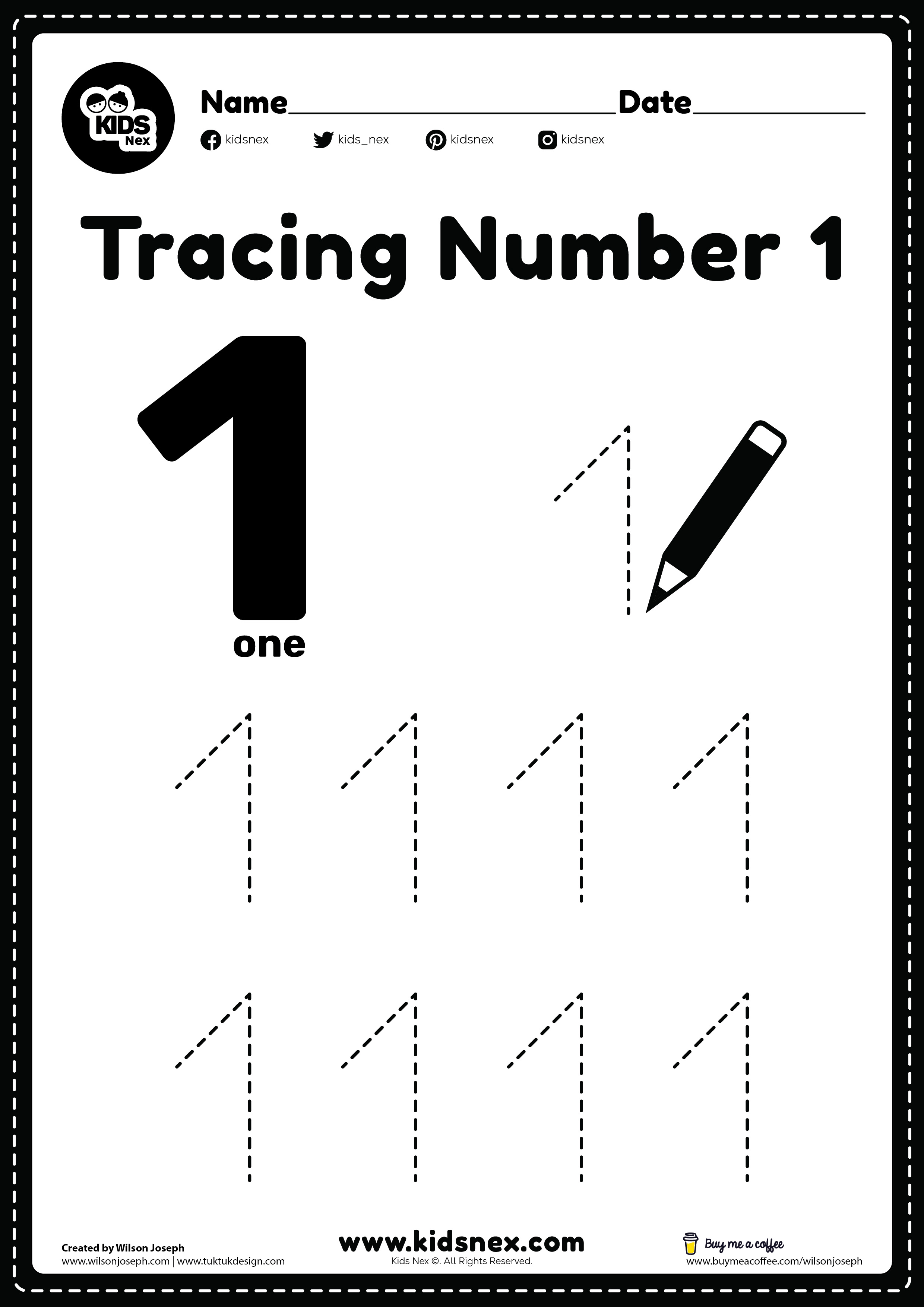 Printable Number Tracing Worksheets 1 12 Free Preschool Riset