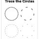 Trace the circles shape worksheet for kids
