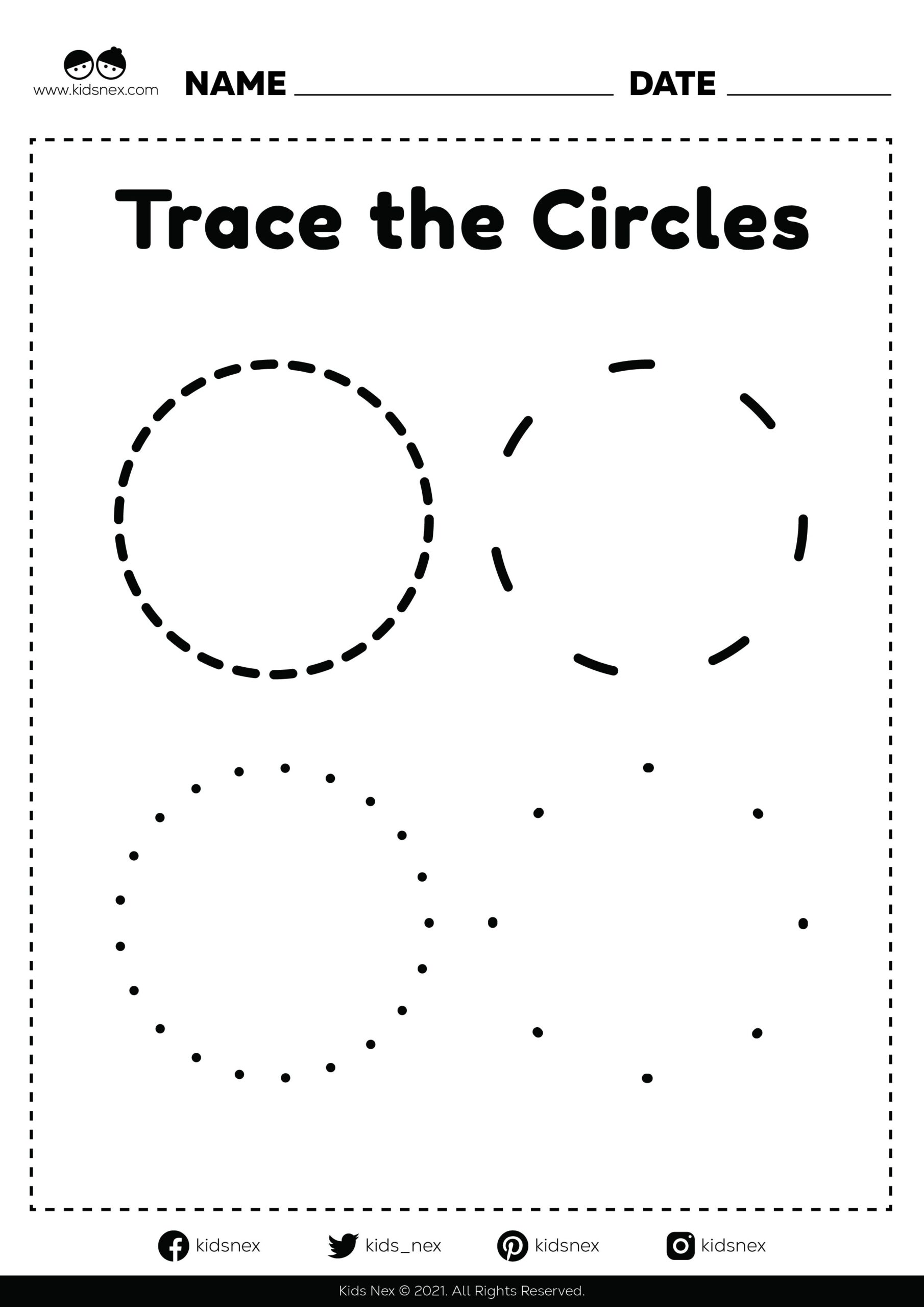 Trace The Circles Worksheet Free PDF Printable
