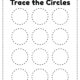 Tracing circles for kids educational worksheet for kindergarten and preschoolers for easy and fun activities in a printable illustration file format.