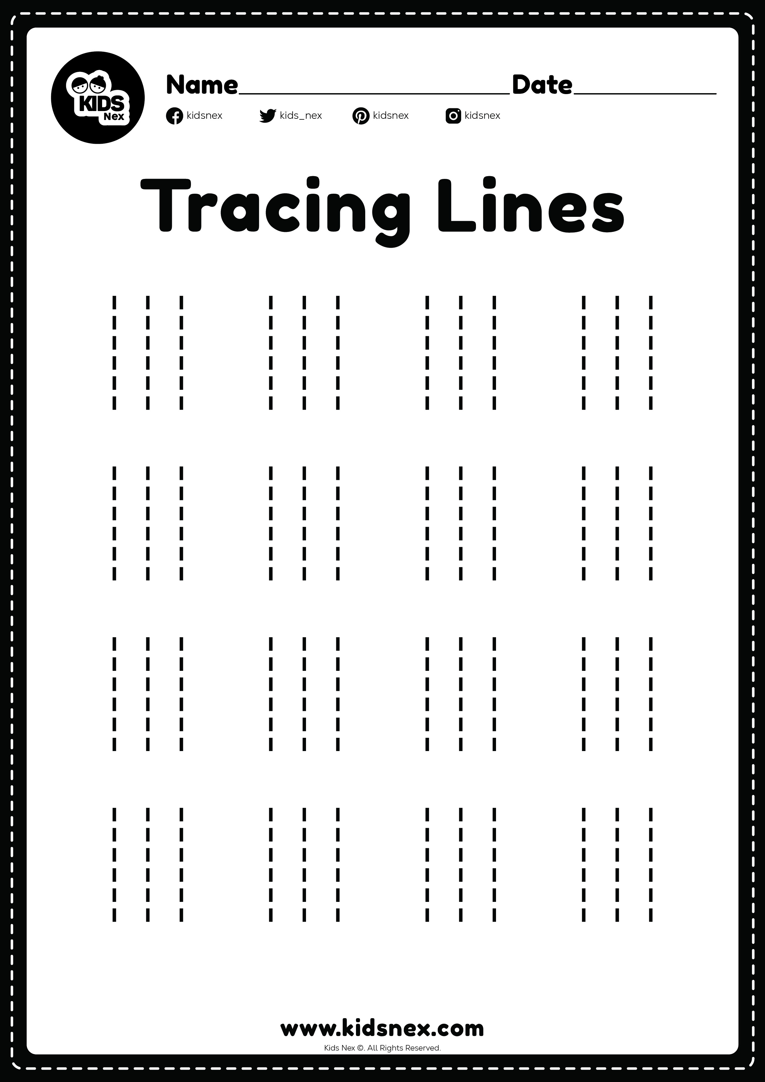 Standing line worksheet tracing practice