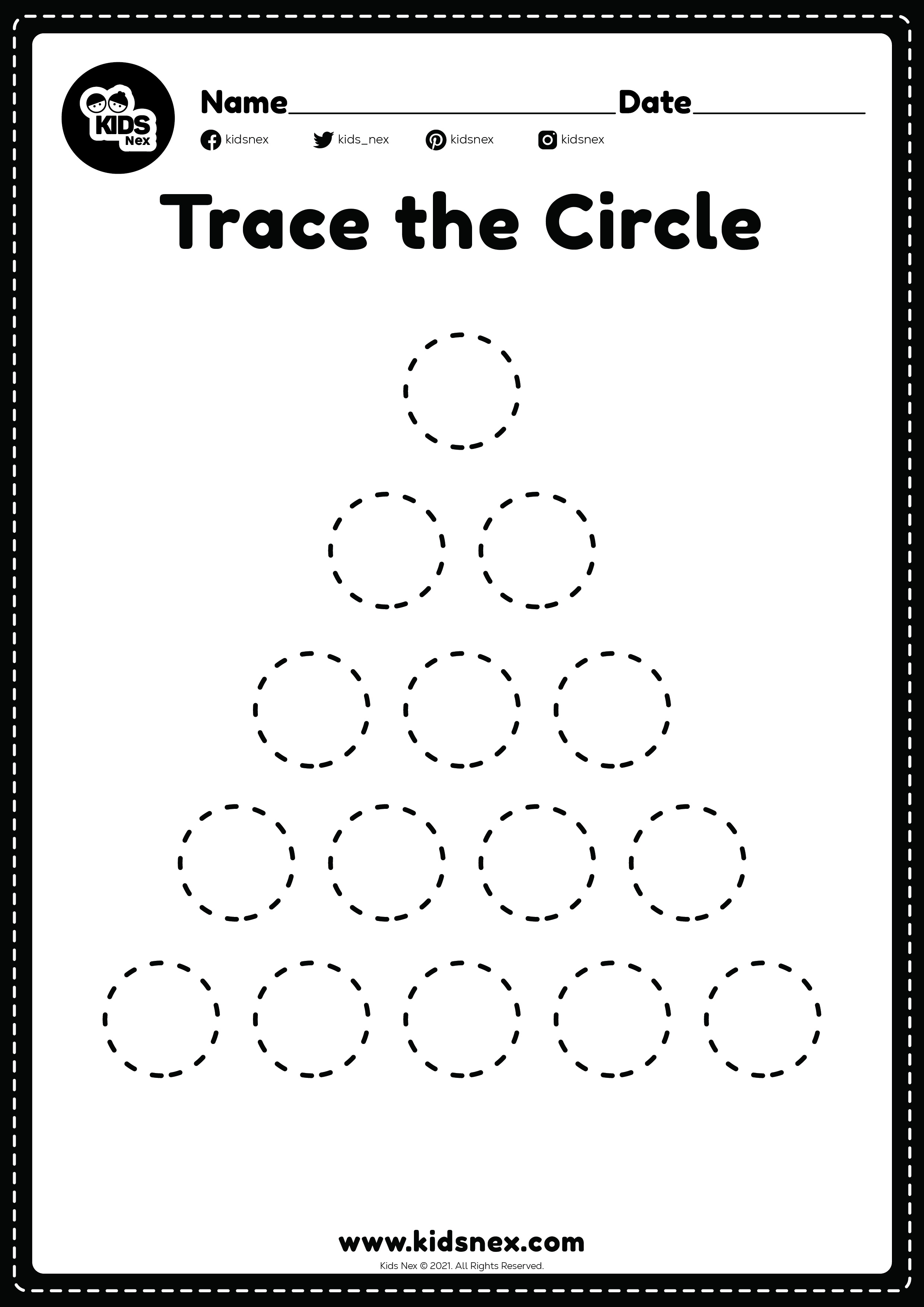 Tracing circles worksheet