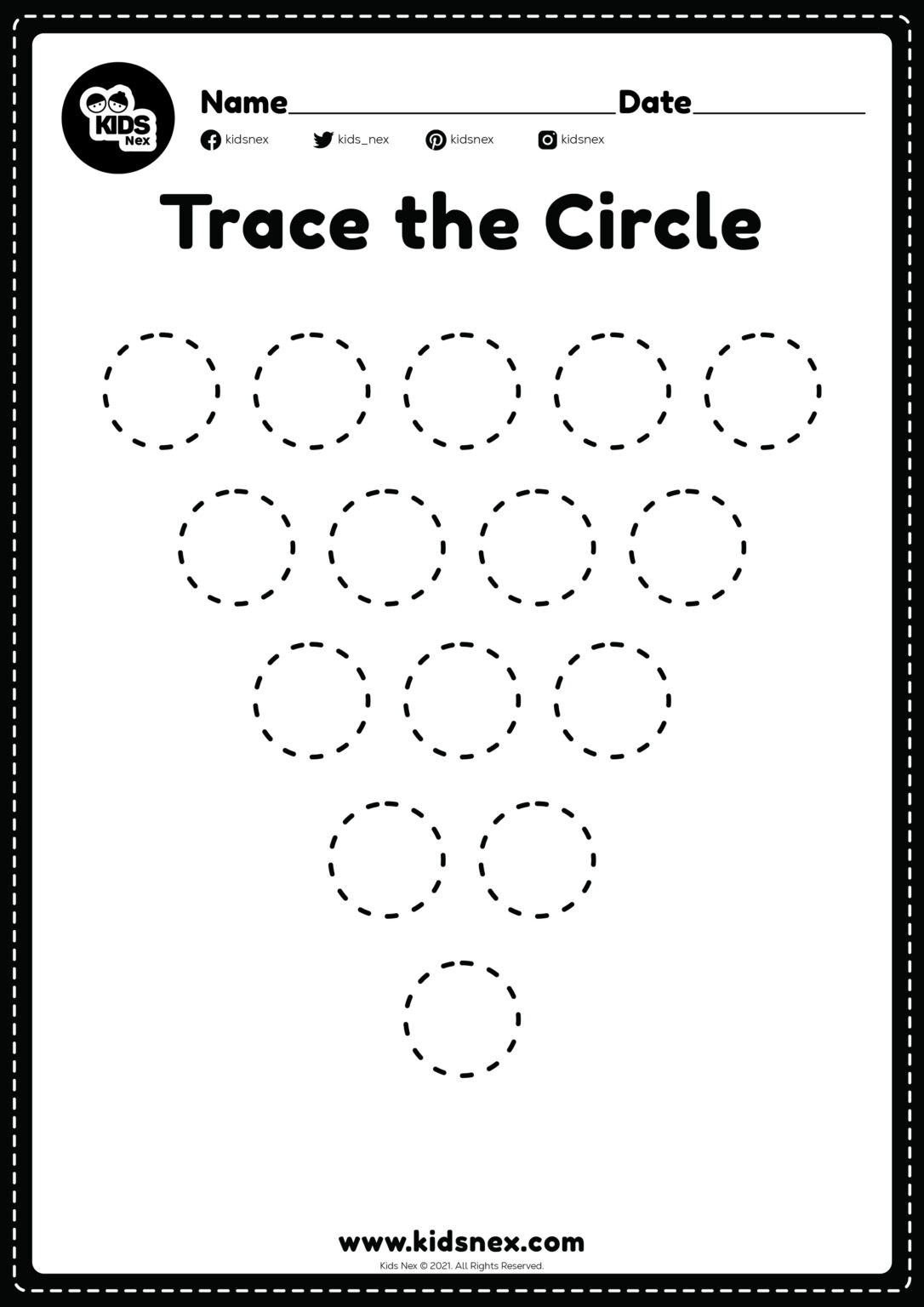 Tracing Circles- Free Printable Worksheets