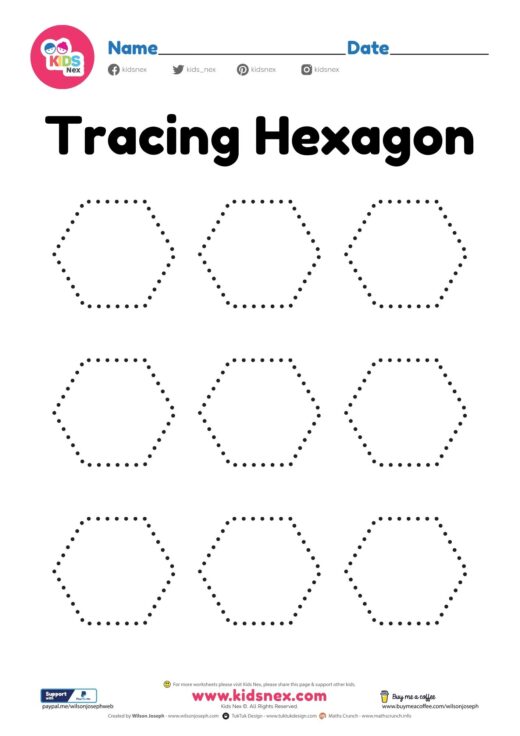 Hexagon Worksheet for Tracing