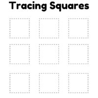 Tracing Square Shapes Worksheet for Kindergarten
