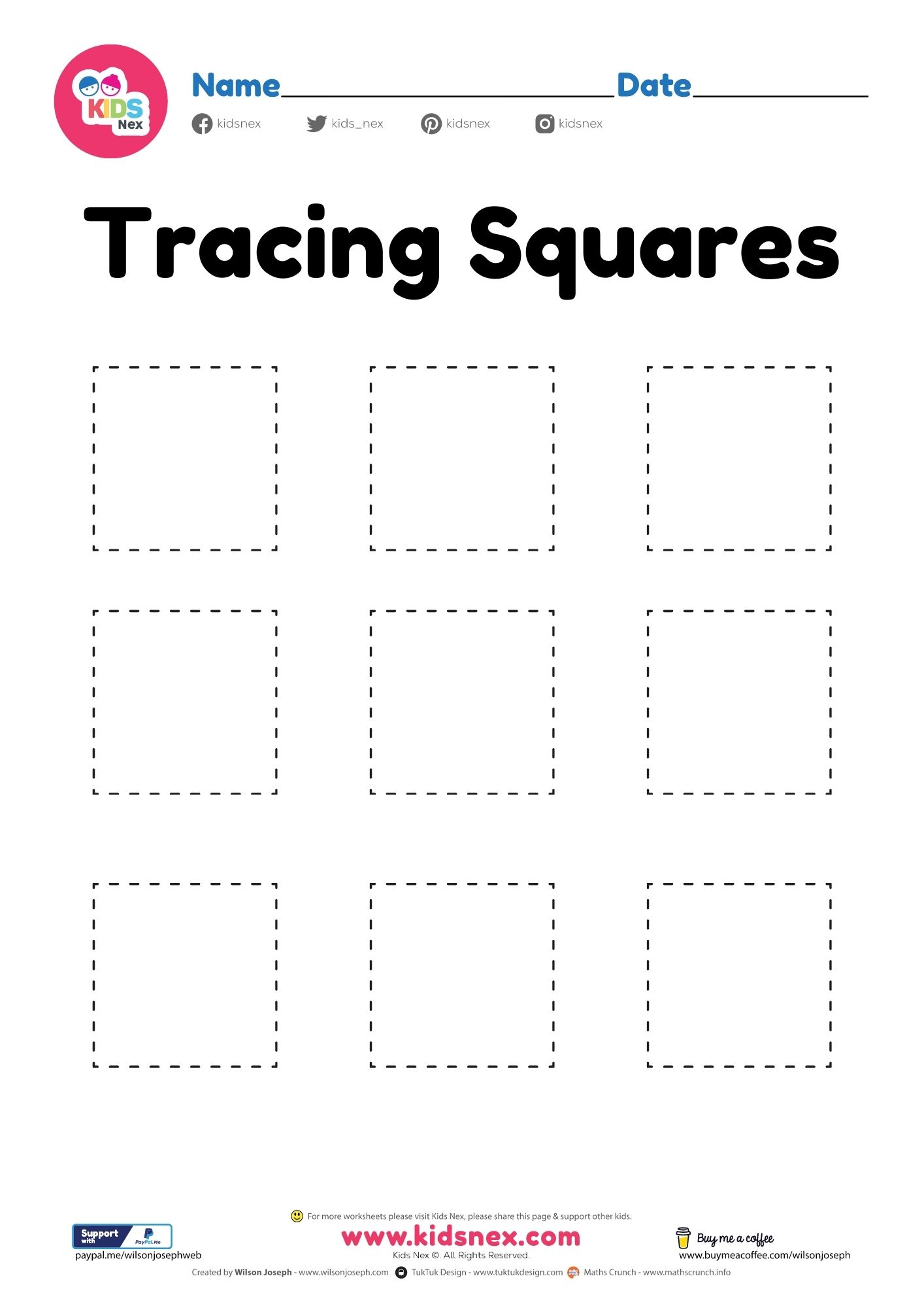 Square Template - Superstar Worksheets