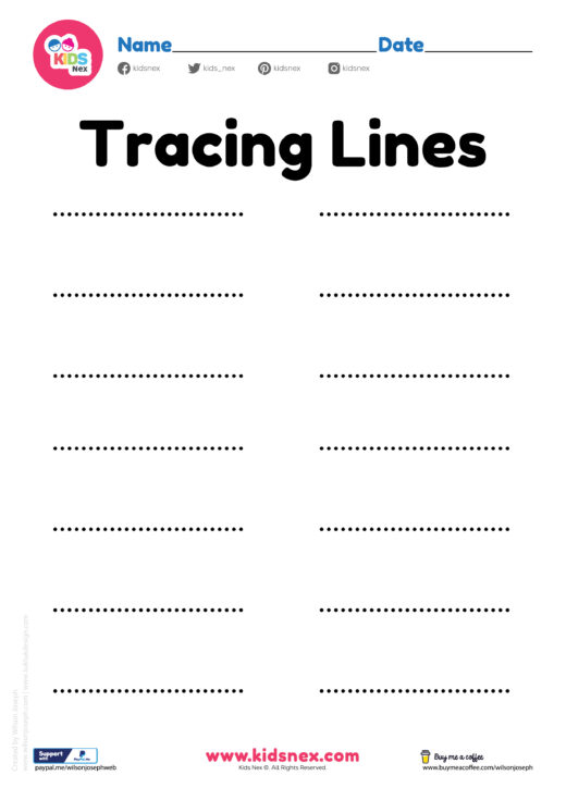 Tracing lines worksheet