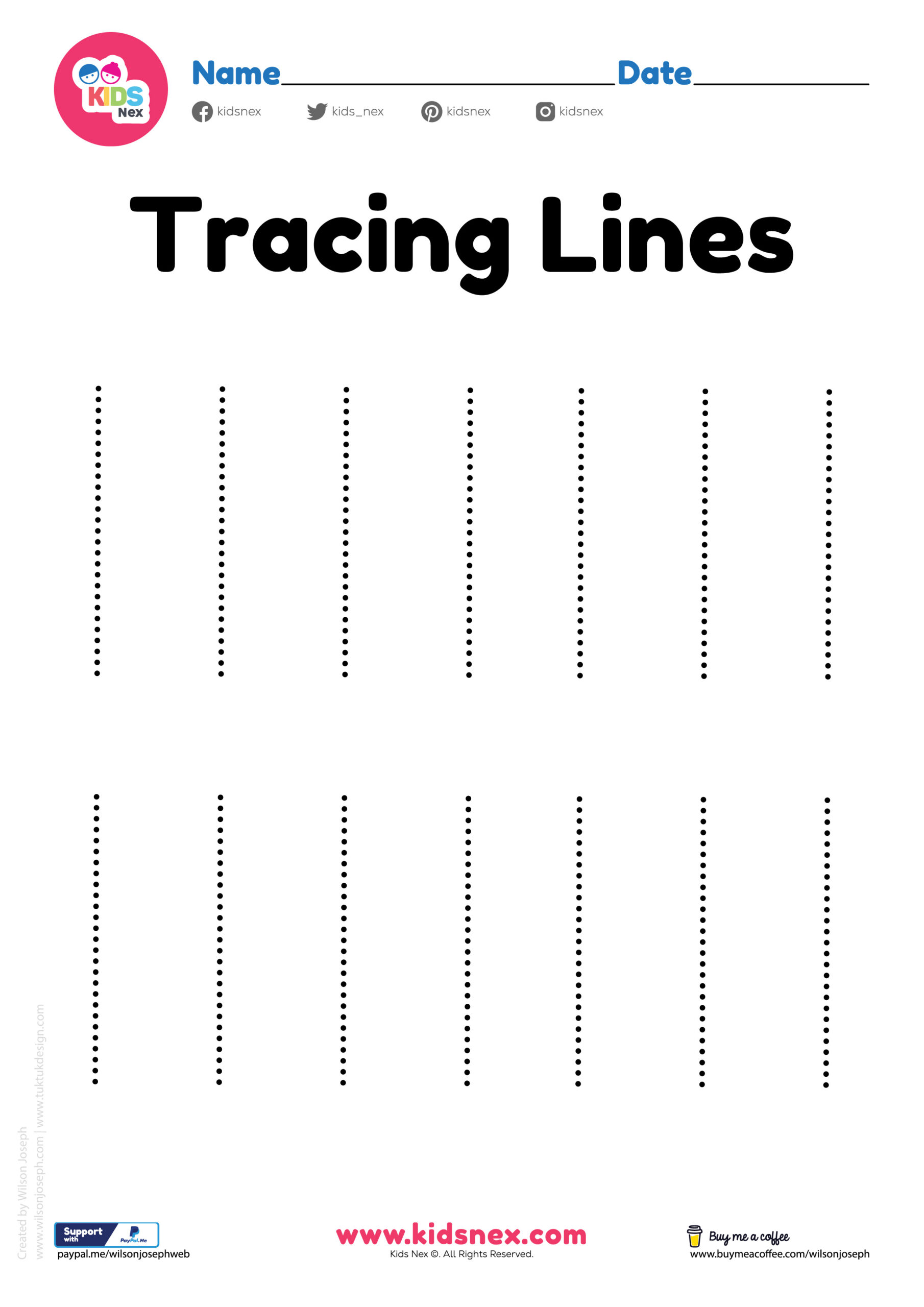 Tracing Lines Worksheet for Preschool - Free Printable PDF For Horizontal And Vertical Lines Worksheet