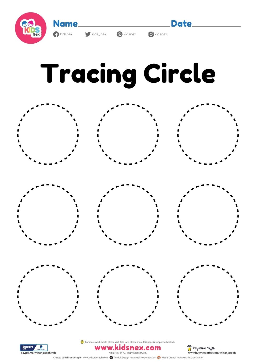 Circle Tracing Worksheets Preschool Circle Tracing Worksheets Preschool