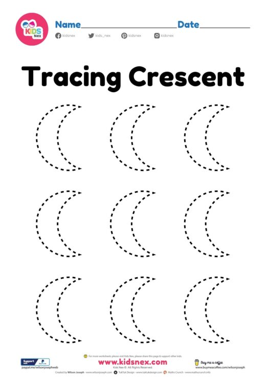 Crescent Shape Worksheet