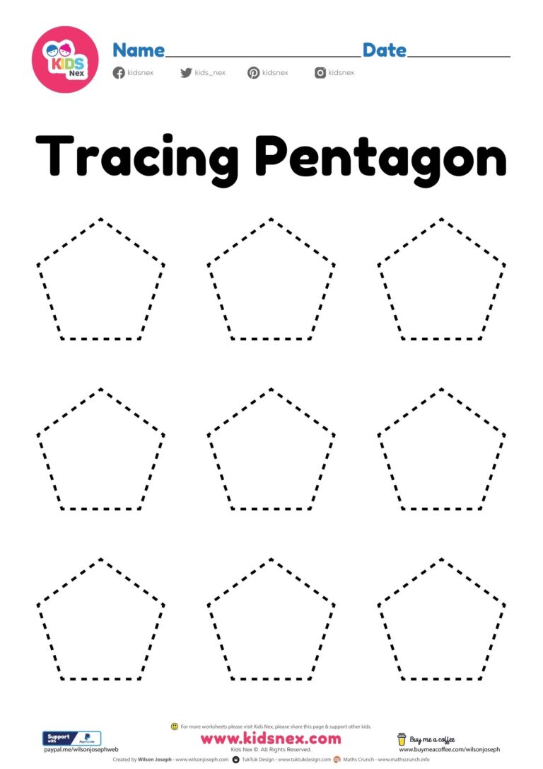 Pentagon Shape Worksheet Free Printable PDF for Preschool