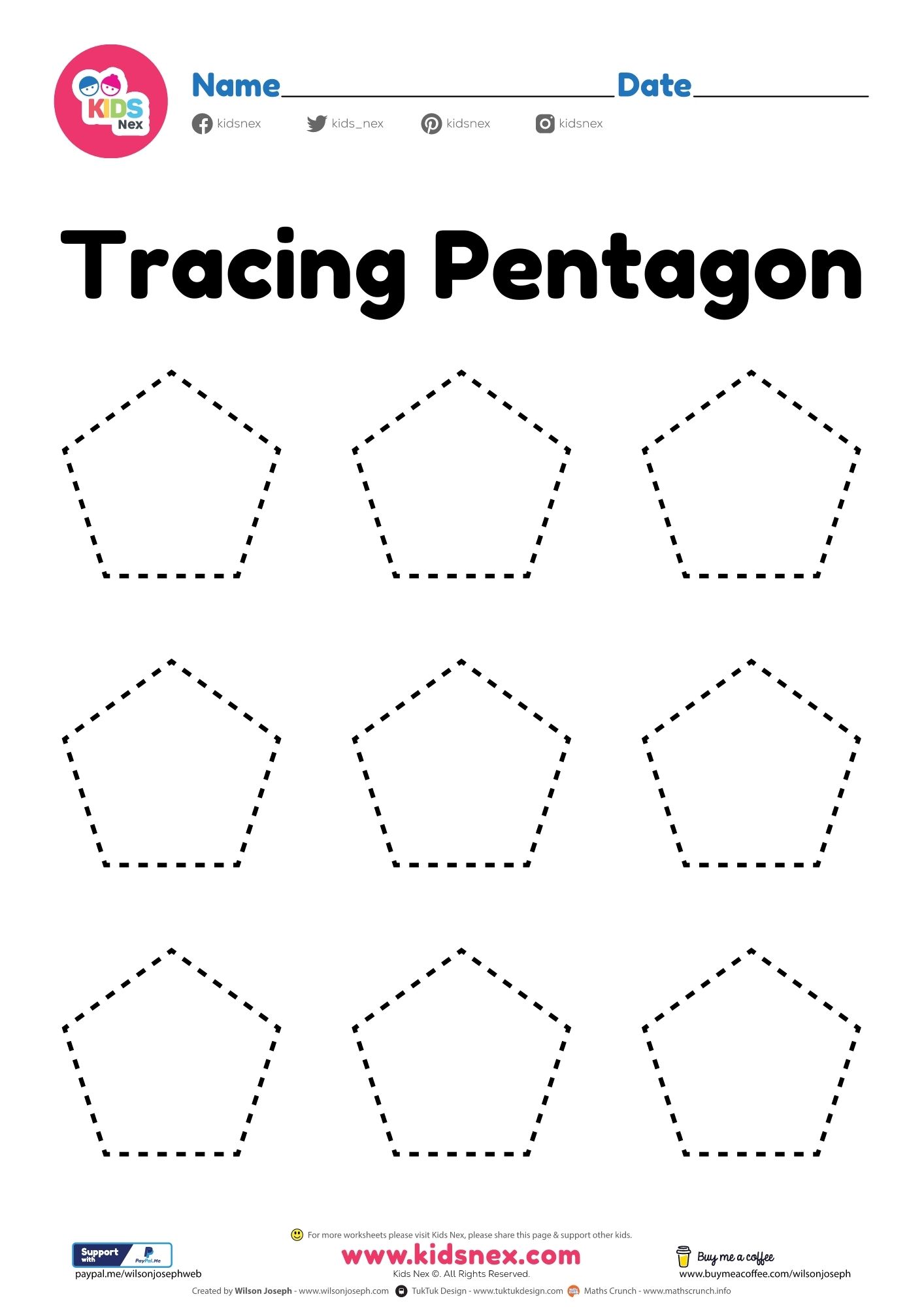 Pentagon Shapes Worksheets