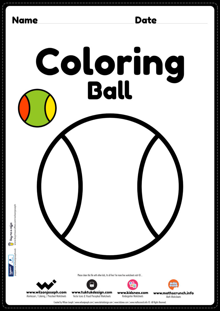 Ball Coloring Page Free Printable PDF for Preschool Kids