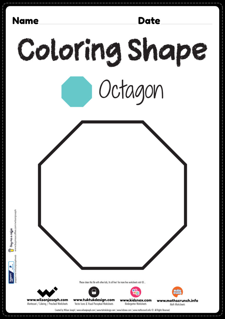 Octagon Coloring Page - Free Printable PDF for Kindergarten