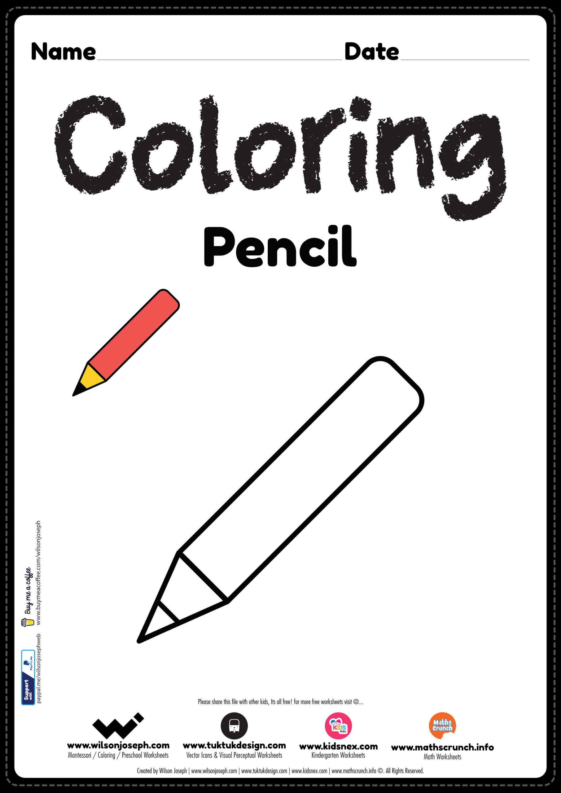 Pencil Coloring Page