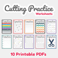 Cutting Practice for Kids, Paper Cutting, Scissors Skills, Cutting Activity,