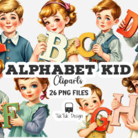 Vintage Alphabet Letter Kid