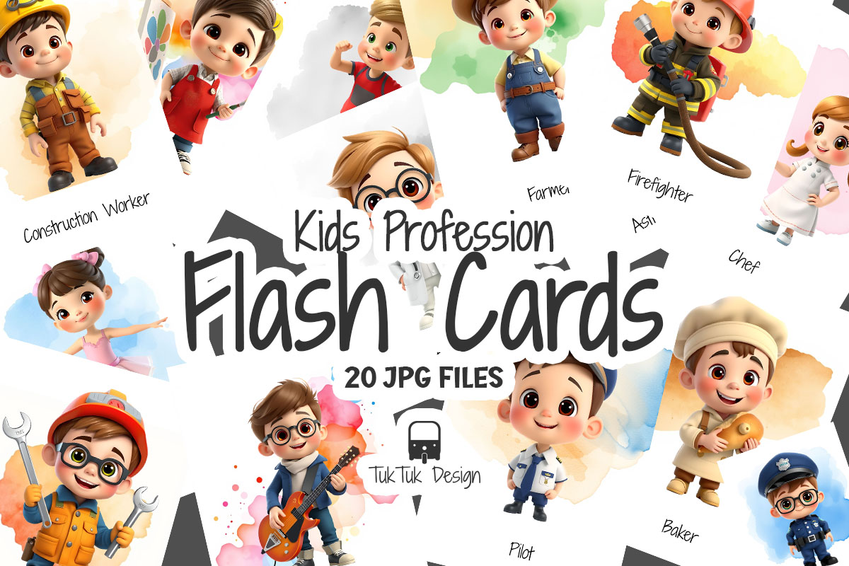 printable occupation flashcards PDF download for preschool learning