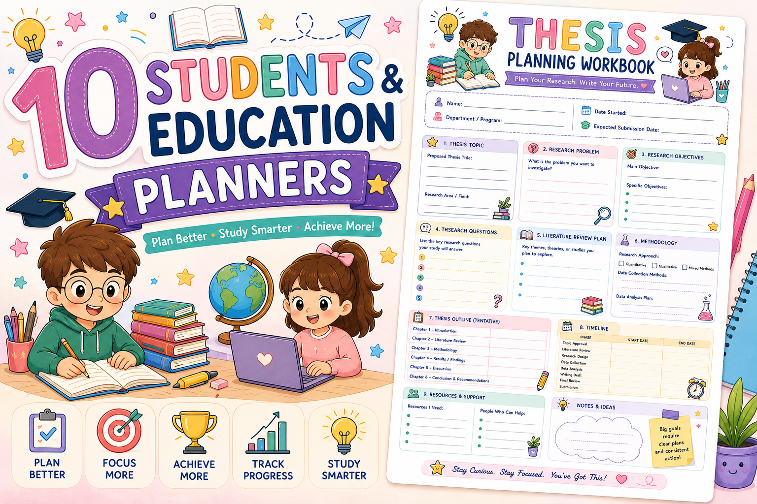 Science project planner worksheet for students